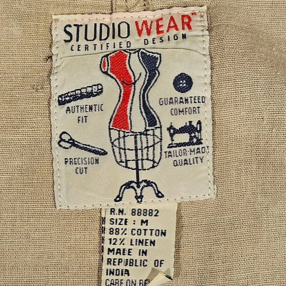 Studiowear Cotton/Linen Tan Dress - M - Picture 4 of 6